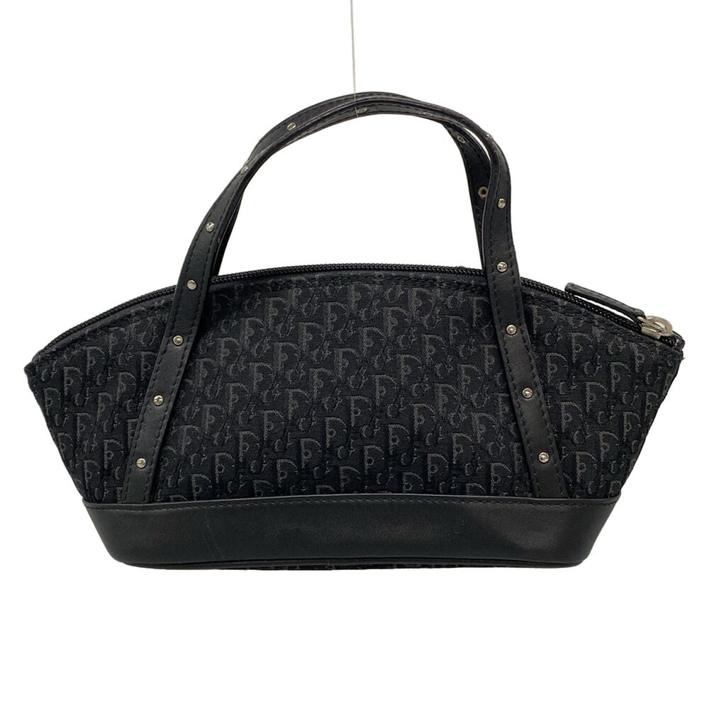 Christian Dior DIOR/ChristianDior Trotteur Handbag Black Dark Gray Jacquard - Picture 3 of 15